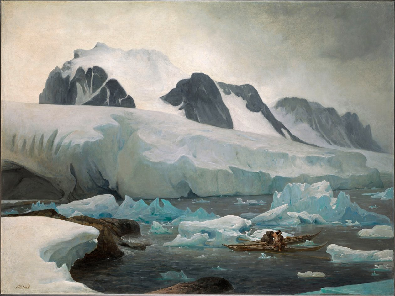 Kayak degli Eschimesi, il bacio, 1842 da François August Biard