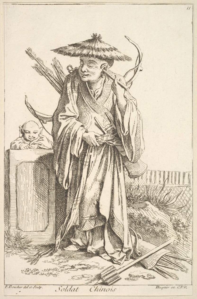 Soldato cinese, 1738-45 da François Boucher