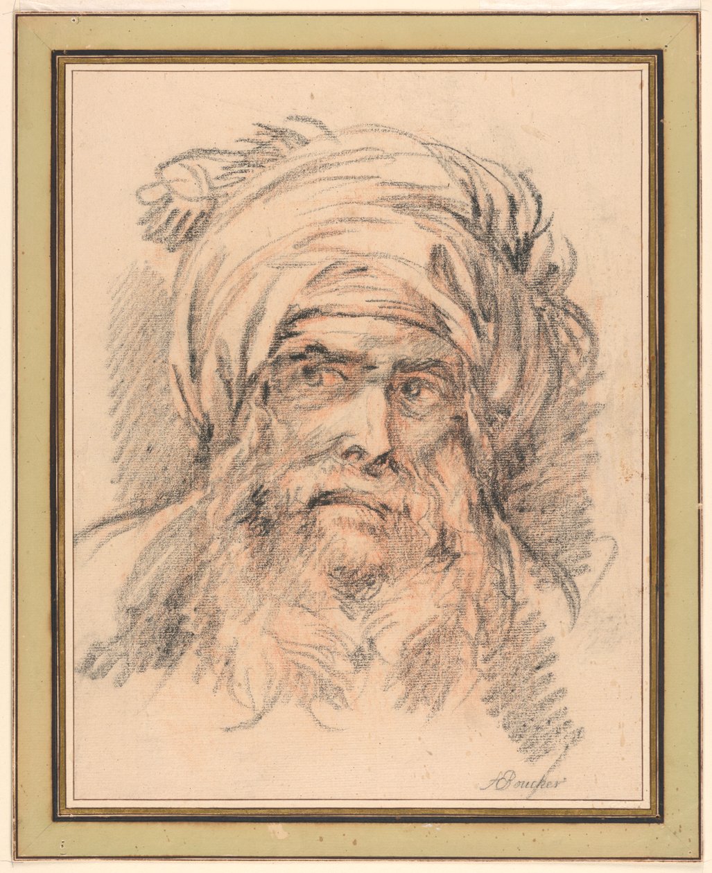 Testa di uomo con turbante da François Boucher