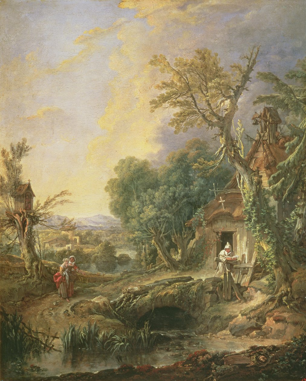 Paesaggio con un eremita da François Boucher