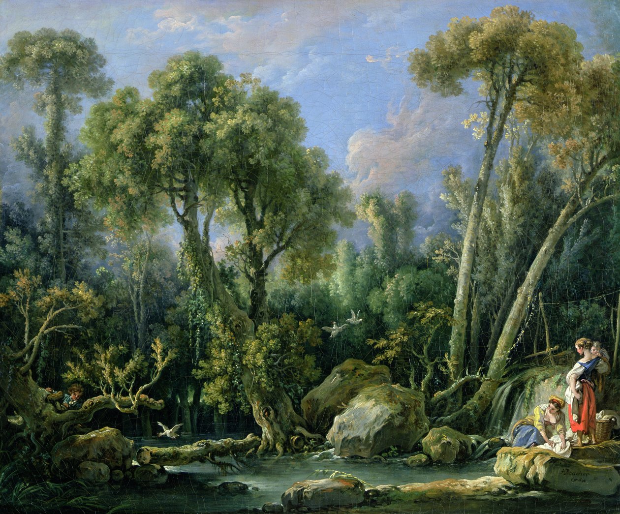Lavandaie in un paesaggio, 1760 da François Boucher