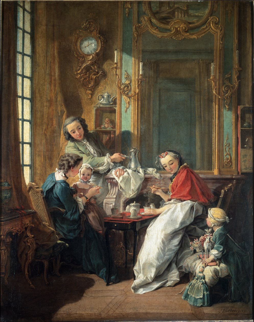 Scena di pranzo in un interno borghese da François Boucher