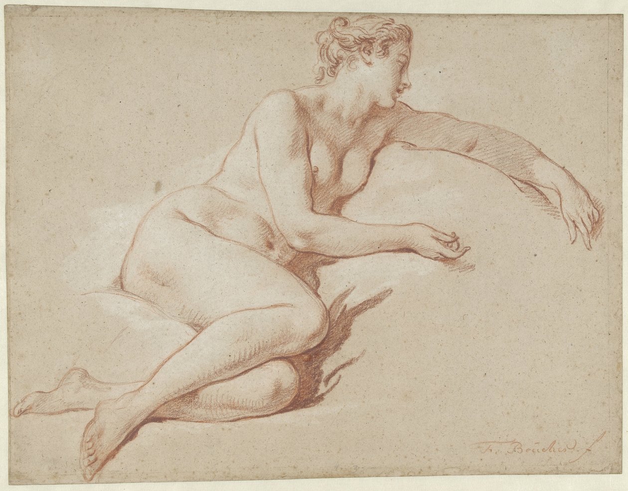 Nudo femminile reclinato, verso destra da François Boucher