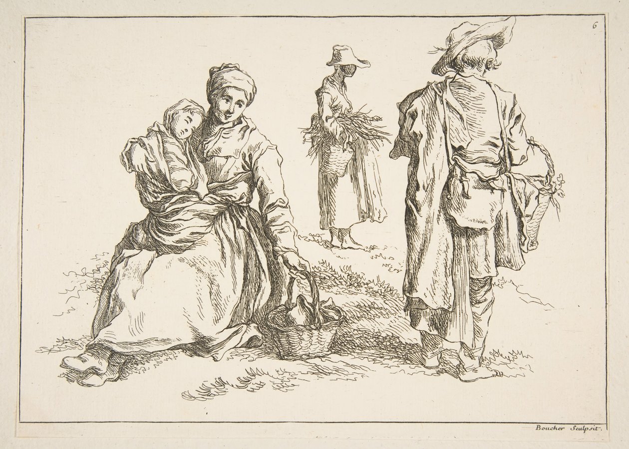 Foglio di schizzi da François Boucher