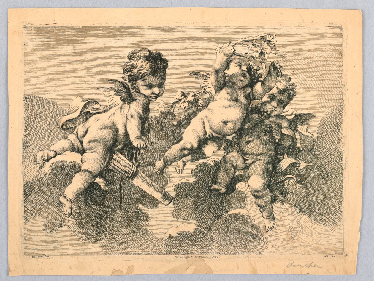 Tre putti da François Boucher