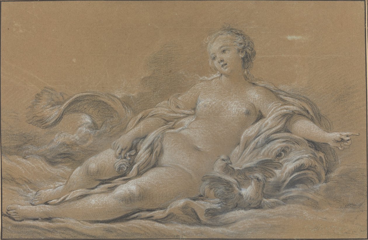 Venere reclinata su un delfino da François Boucher