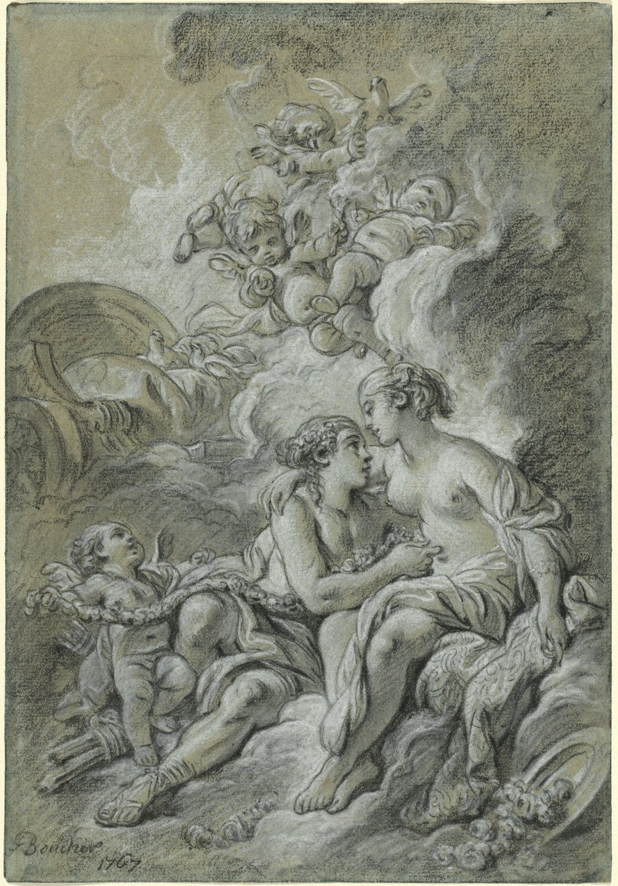 Venere appoggiata sul suo caro Adone... da François Boucher