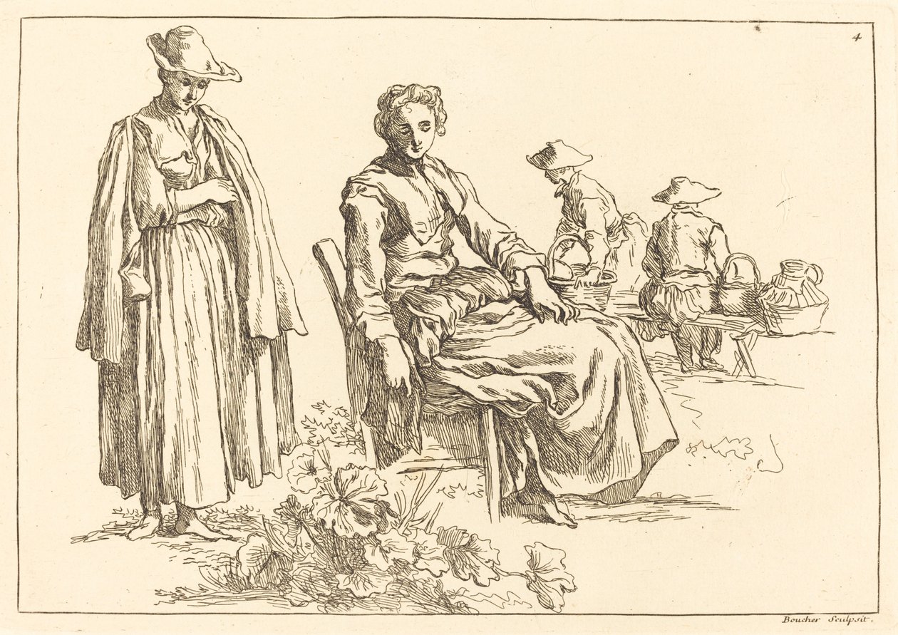 Figure in un paesaggio da François Boucher after Abraham Bloemaert