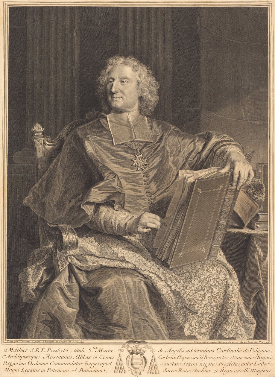 Cardinale de Polignac da François Chereau I after Hyacinthe Rigaud