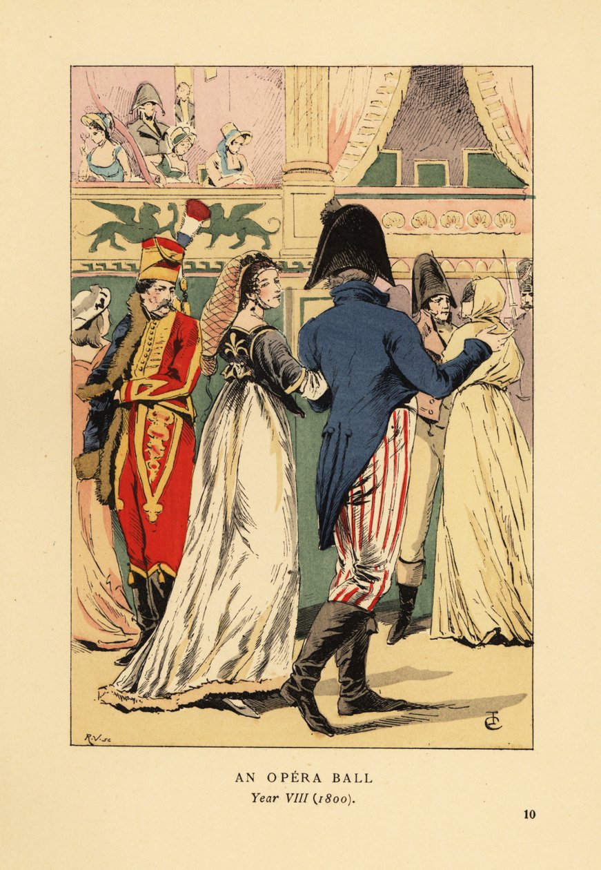 Ospiti alla moda a un ballo in maschera da François Courboin