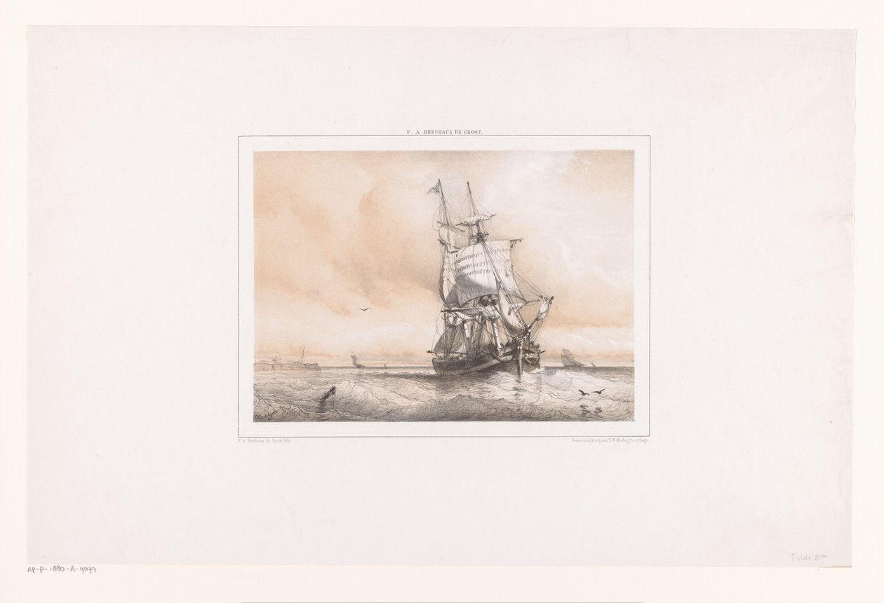 Due alberi in mare da Frans Arnold Breuhaus de Groot