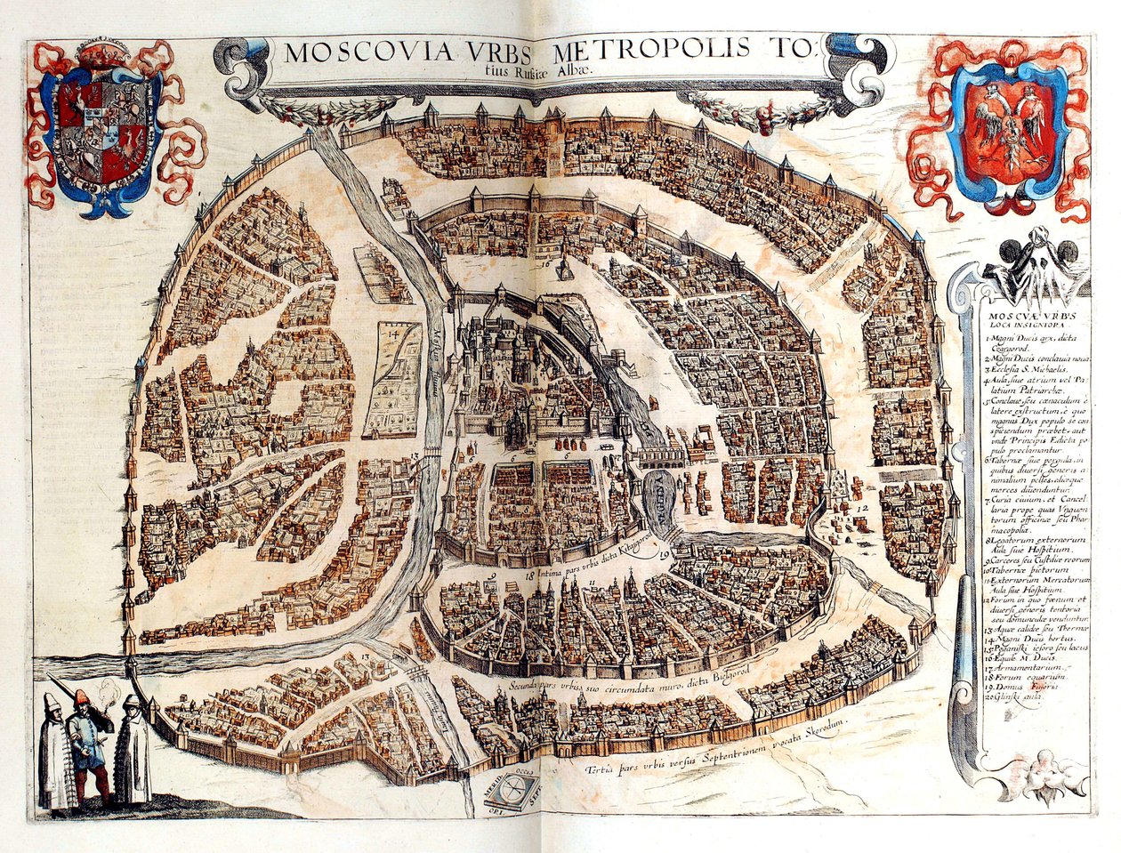 Mappa di Mosca, 1572 da Frans Hogenberg