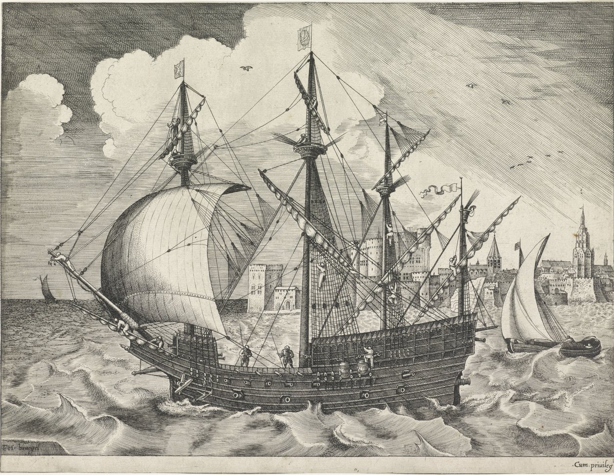 Quattro alberi lascia il porto da Frans Huys