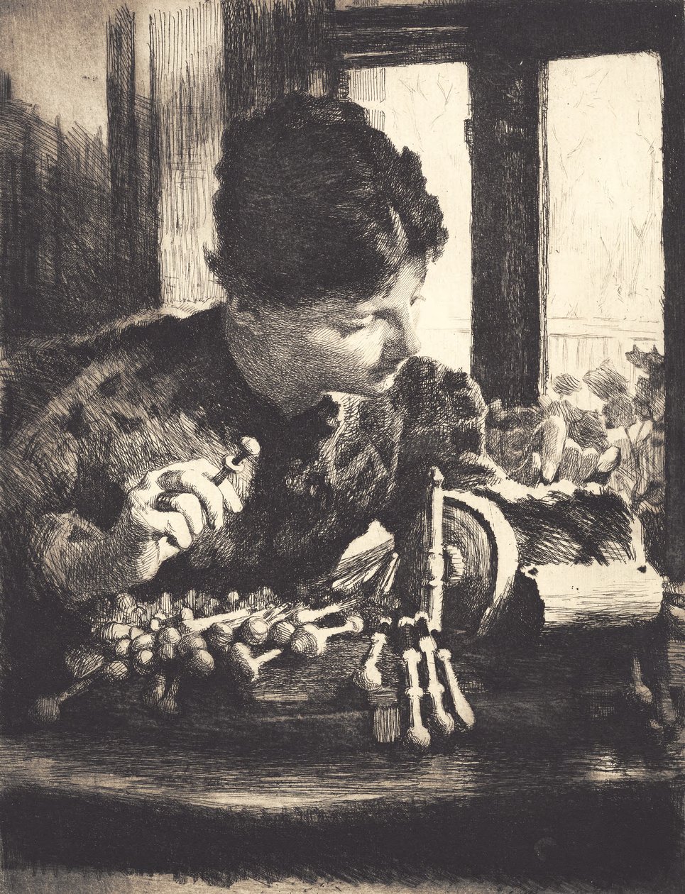 Merlettaia alla finestra da Frans Schwartz