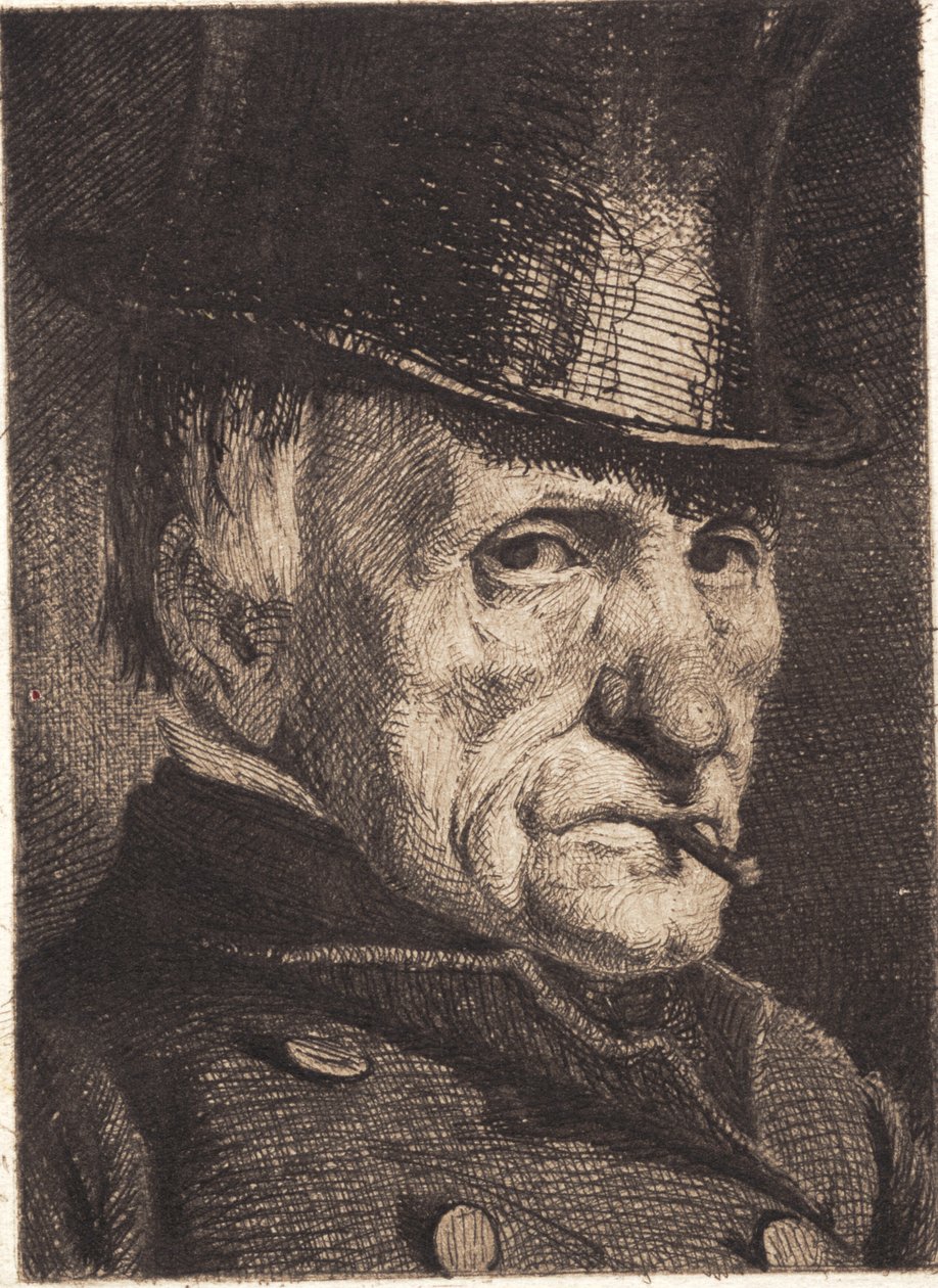 Uomo con cappello e sigaro da Frans Schwartz