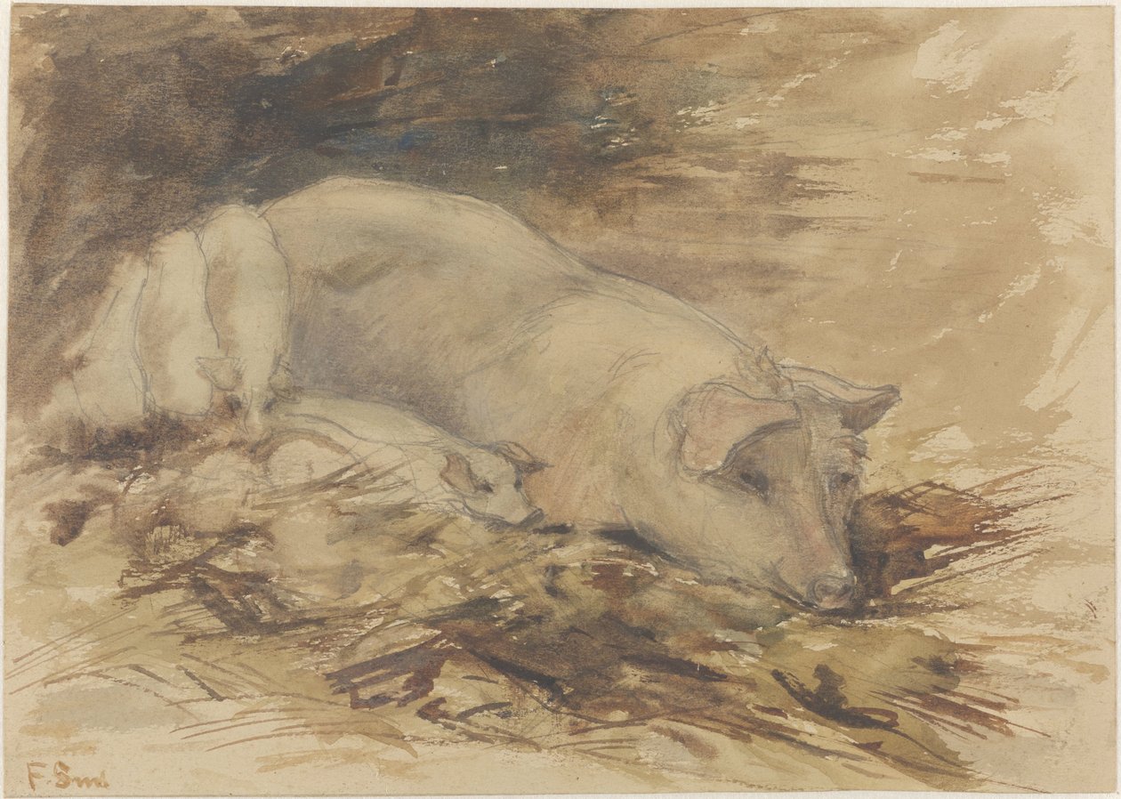 Scrofa con maialini da Frans Alexander Evert Lodewijk Smissaert