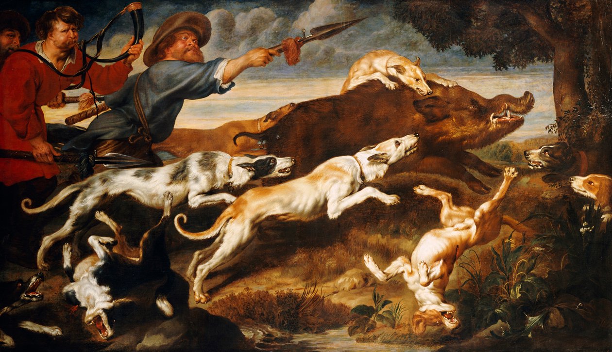 Una caccia al cinghiale da Frans Snyders or Snijders