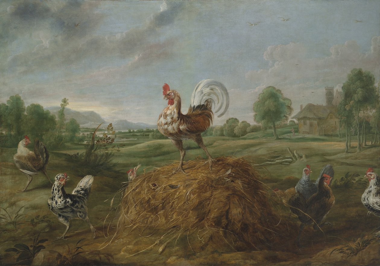 Il gallo e la perla da Frans Snyders or Snijders