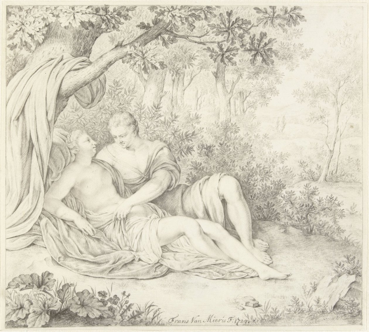 Coppia innamorata sotto un albero da Frans van Mieris (II)