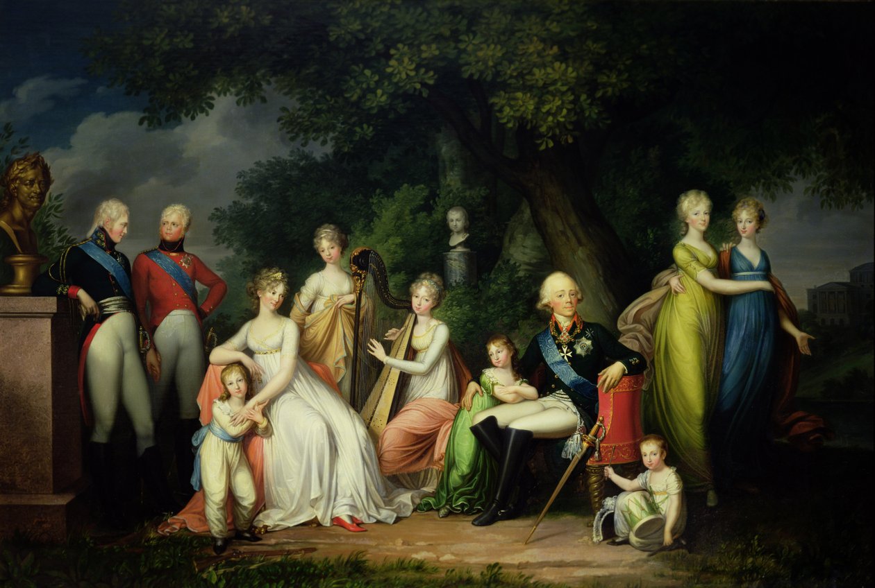 Paolo I (1754-1801), Maria Feodorovna (1759-1828) e i loro figli, c.1800 da Franz Gerhard von Kugelgen