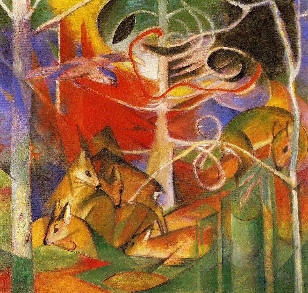 Cervo nella foresta da Franz Marc
