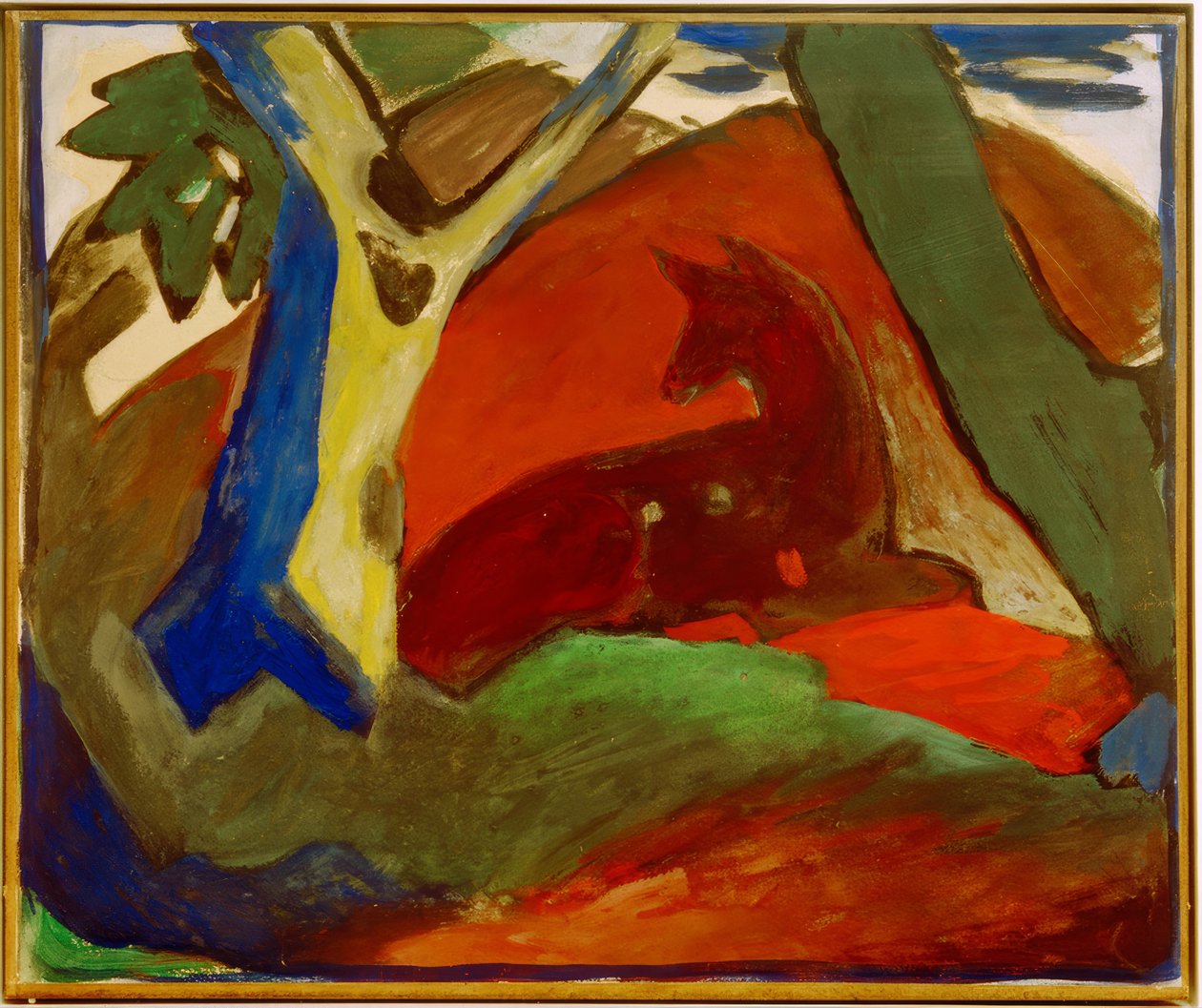 Cervo accovacciato da Franz Marc