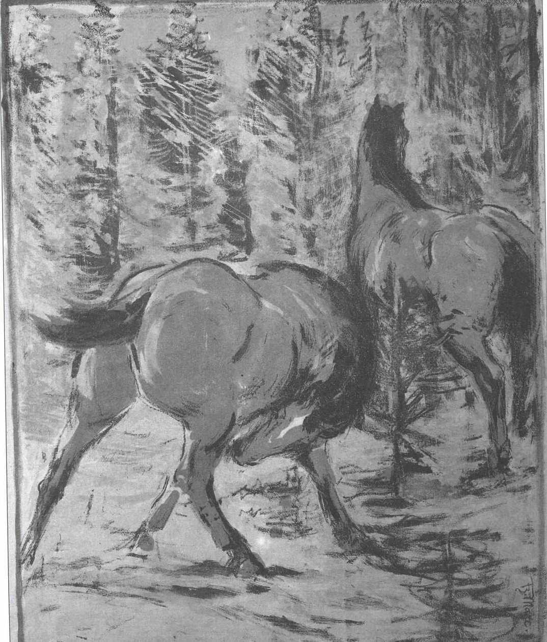 Cavalli al guado da Franz Marc