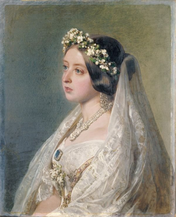 Regina Vittoria, nel suo abito da sposa da Franz Xaver Winterhalter