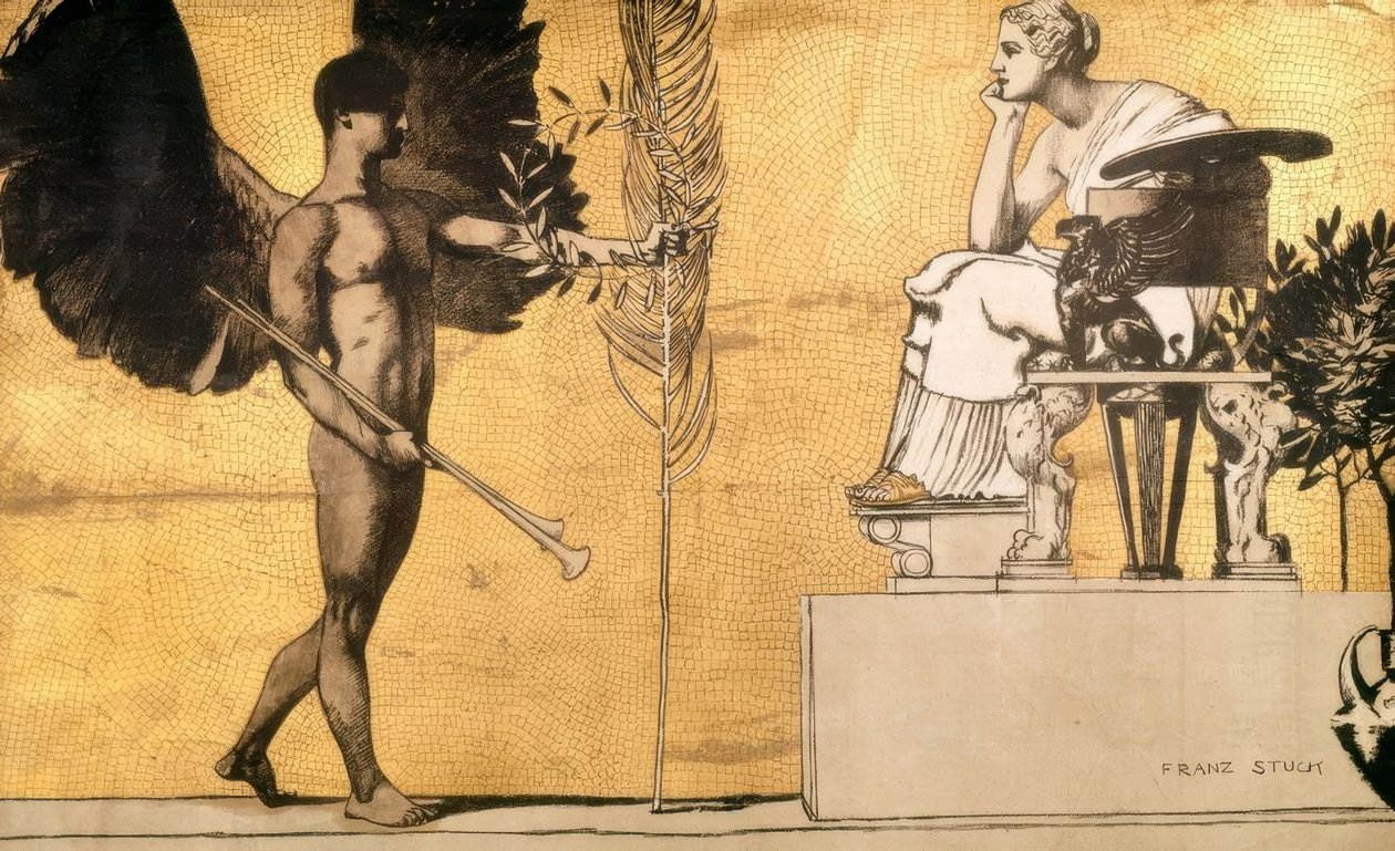 Allegoria della pittura con il genio della fama da Franz von Stuck
