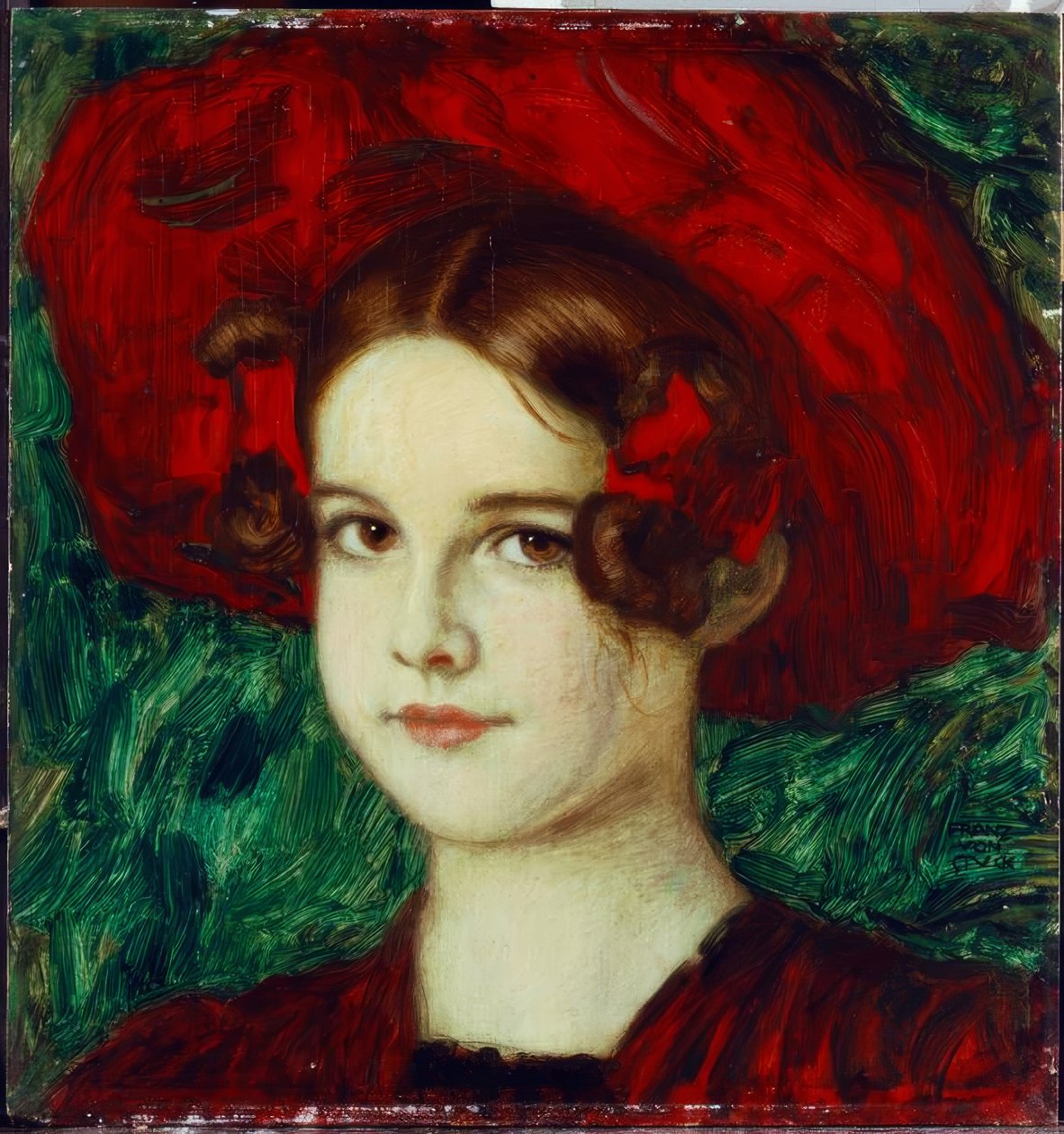 Mary con cappello rosso da Franz von Stuck