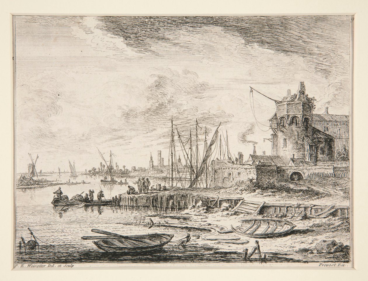 Vista di un porto #9 da Franz Edmund Weirotter
