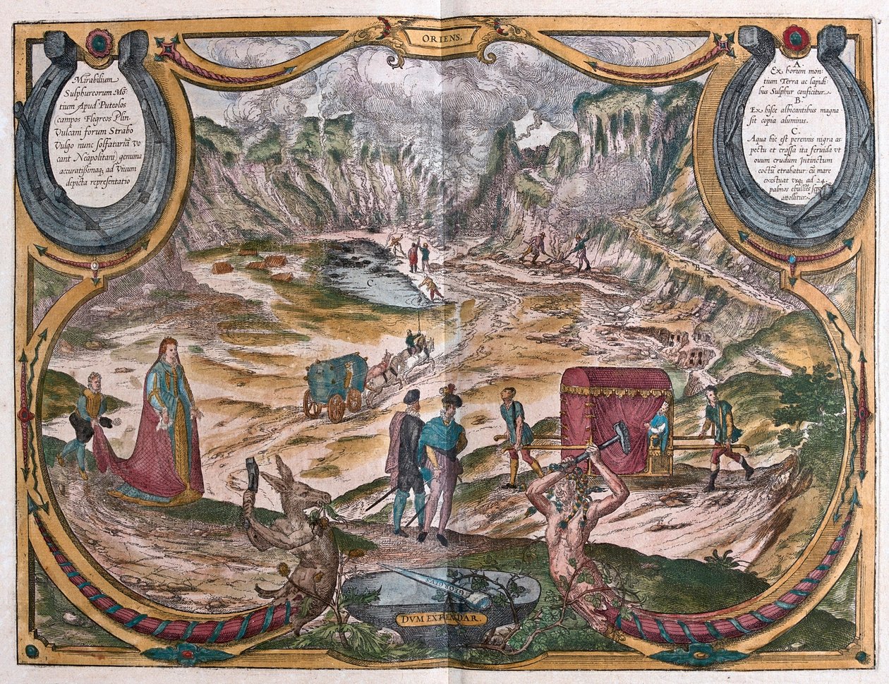 Campi Flegrei, vicino a Napoli, Italia (incisione) da Franz Hogenberg