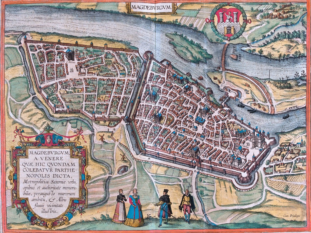 Piano di Magdeburgo (Magdeburgum), Germania da Franz Hogenberg