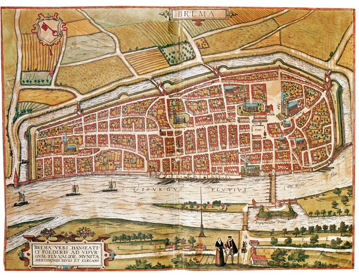 Mappa di Brema da Franz Hogenberg