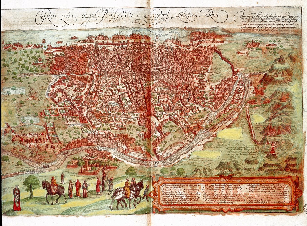 Mappa del Cairo da Franz Hogenberg