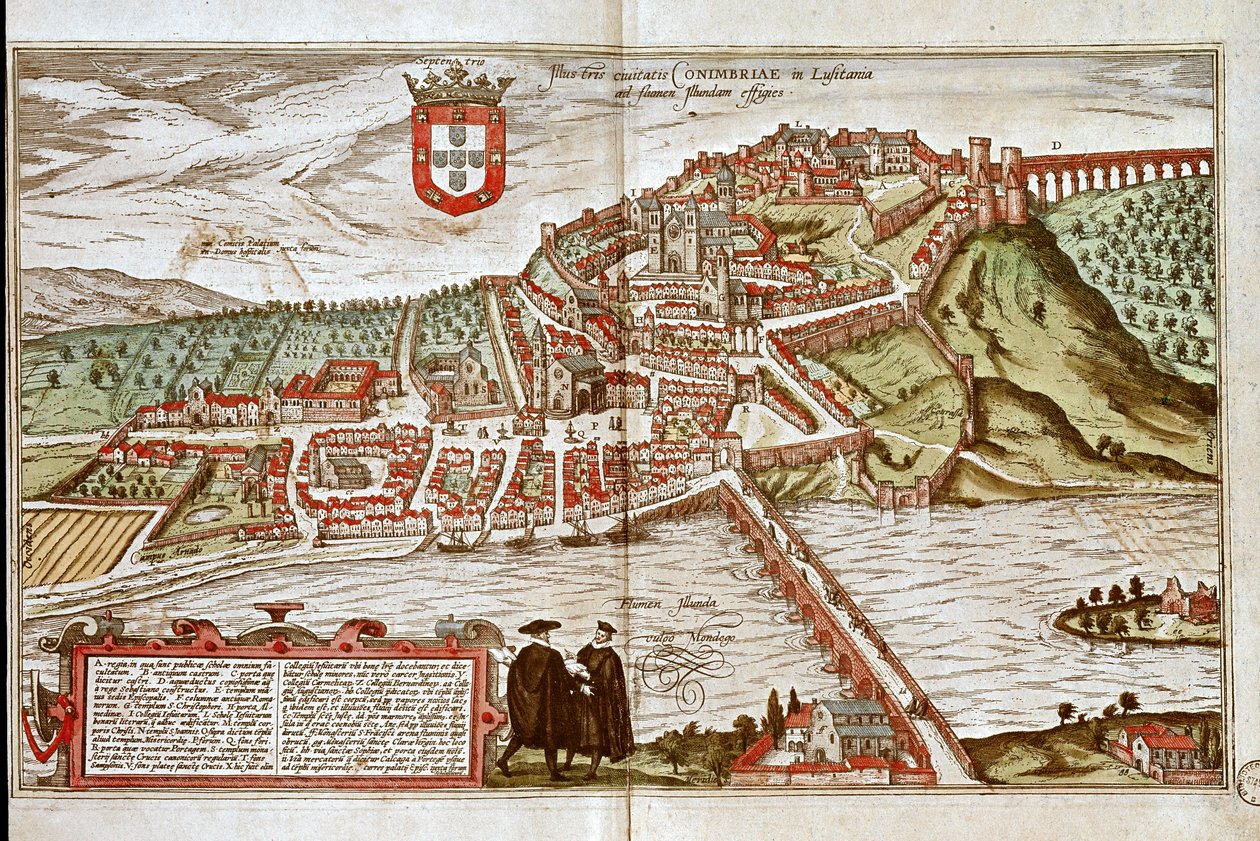 Mappa di Coimbra (incisione) da Franz Hogenberg