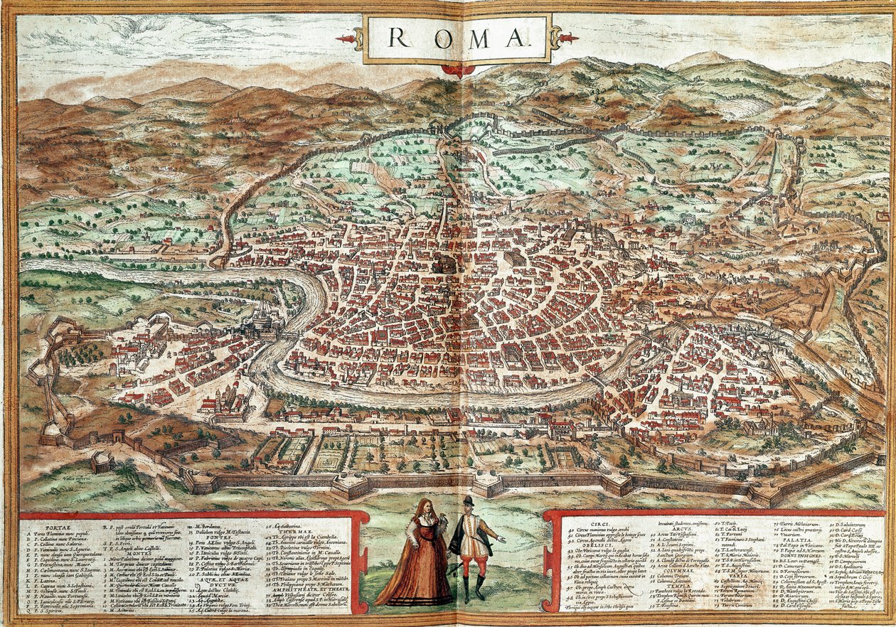 Mappa di Roma (incisione) da Franz Hogenberg