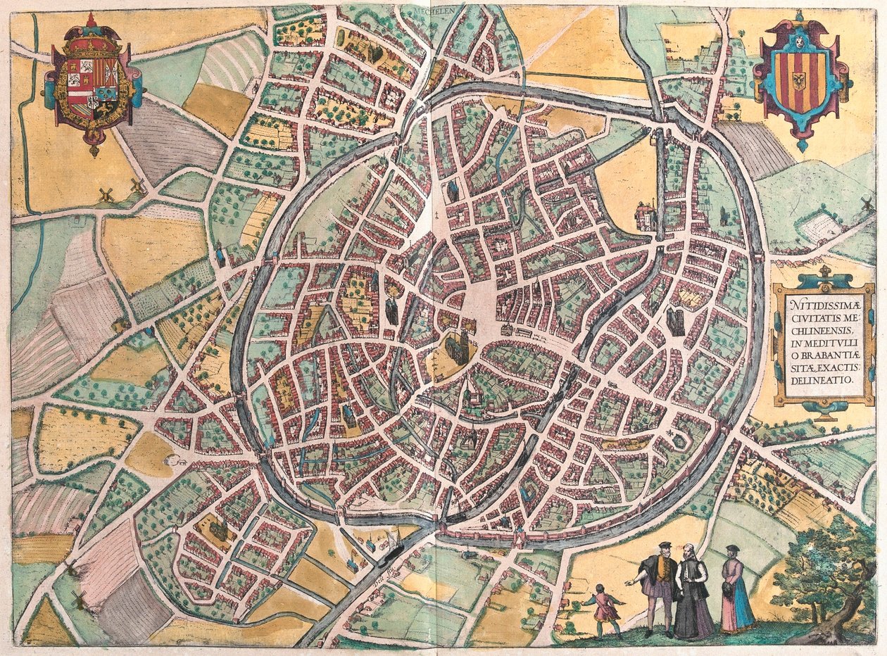 Mechelen, Belgio (incisione) da Franz Hogenberg