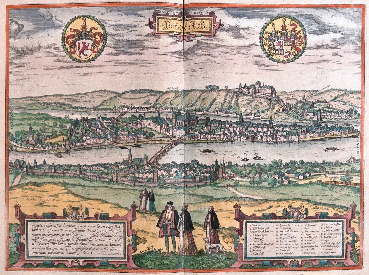 Passau, Germania (incisione) da Franz Hogenberg
