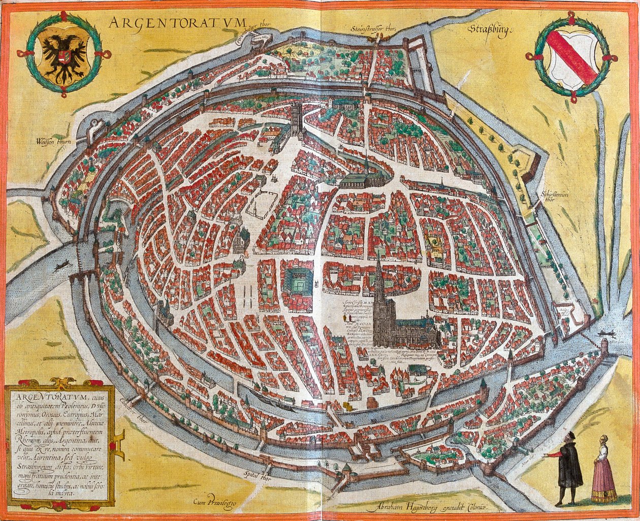 Piano di Strasburgo (Argentoratum), Francia da Franz Hogenberg
