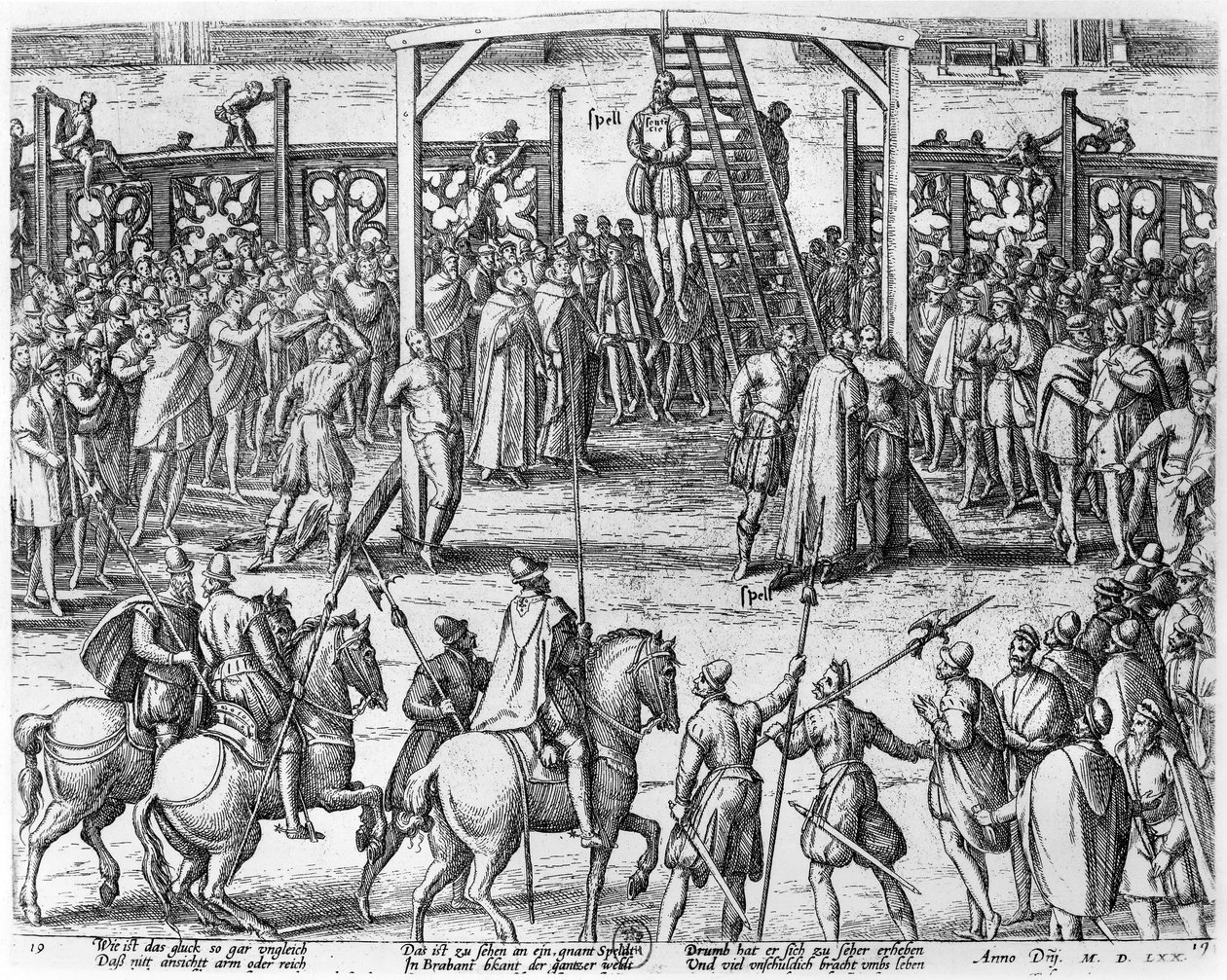 Scene di impiccagione nelle Fiandre, 1570 da Franz Hogenberg