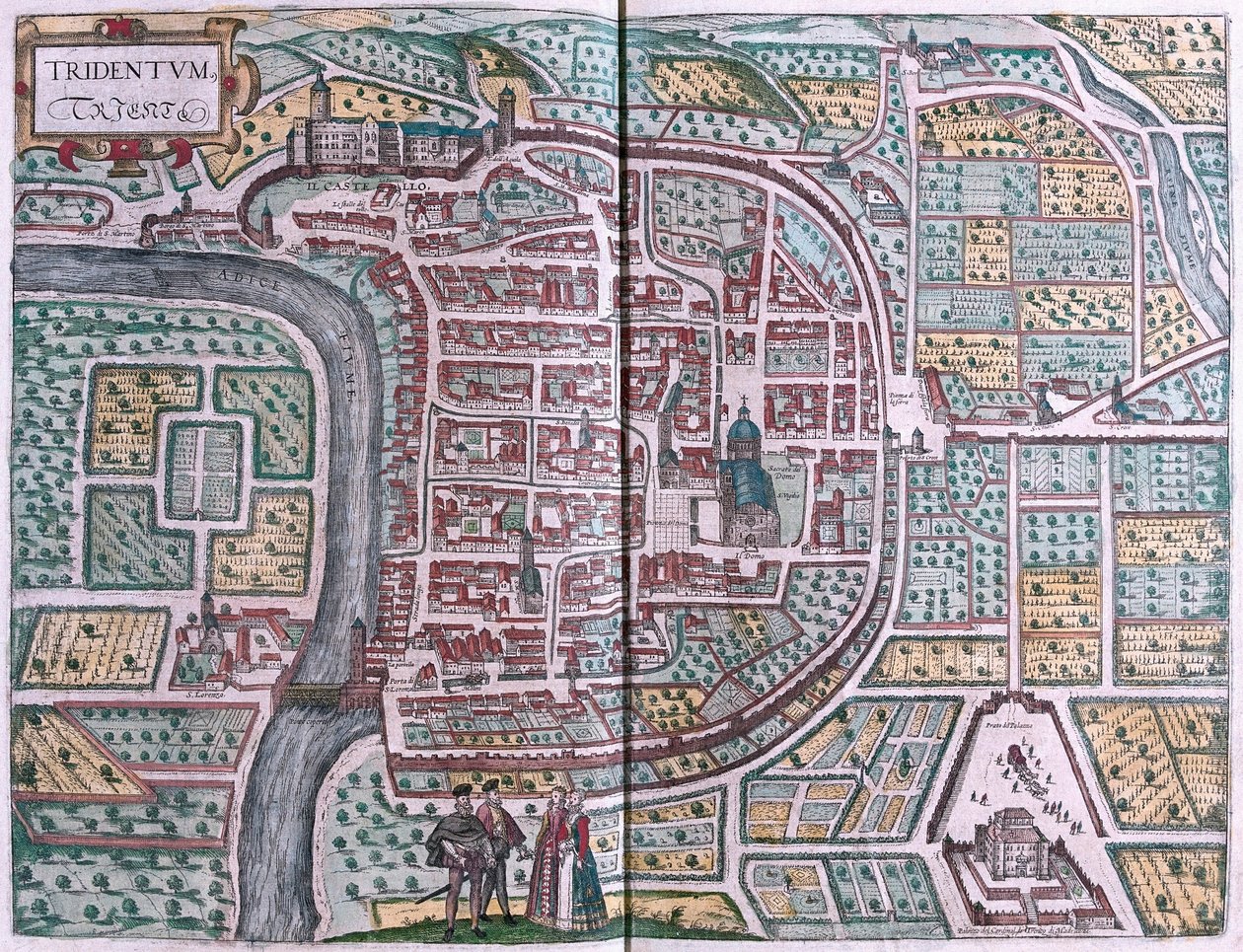 Trento, Italia (incisione) da Franz Hogenberg