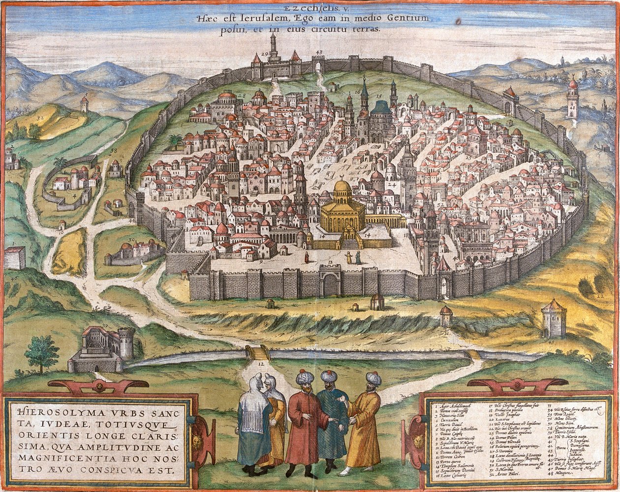 Veduta di Gerusalemme, Israele da Franz Hogenberg