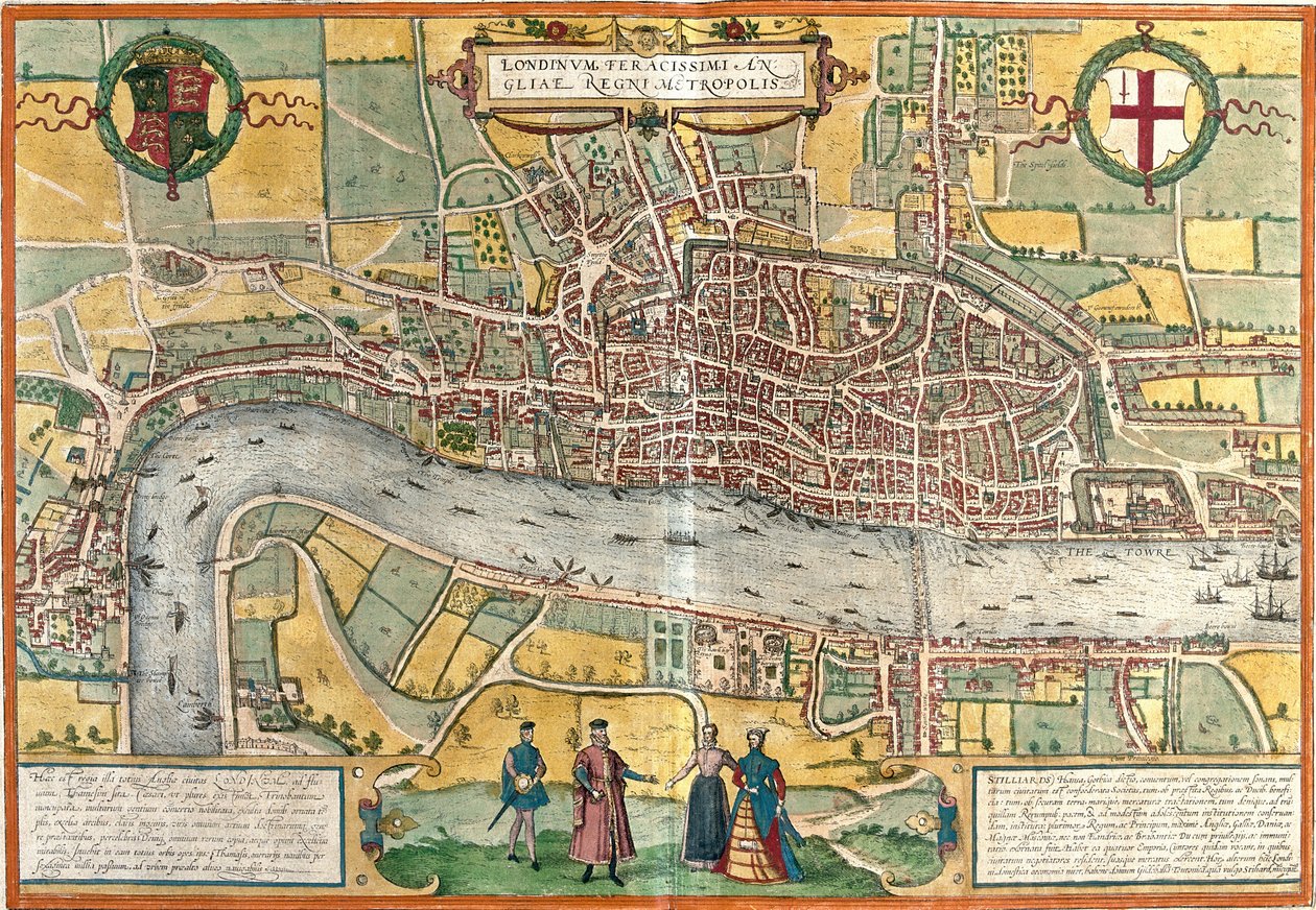 Veduta di Londra (Londinum), Inghilterra da Franz Hogenberg