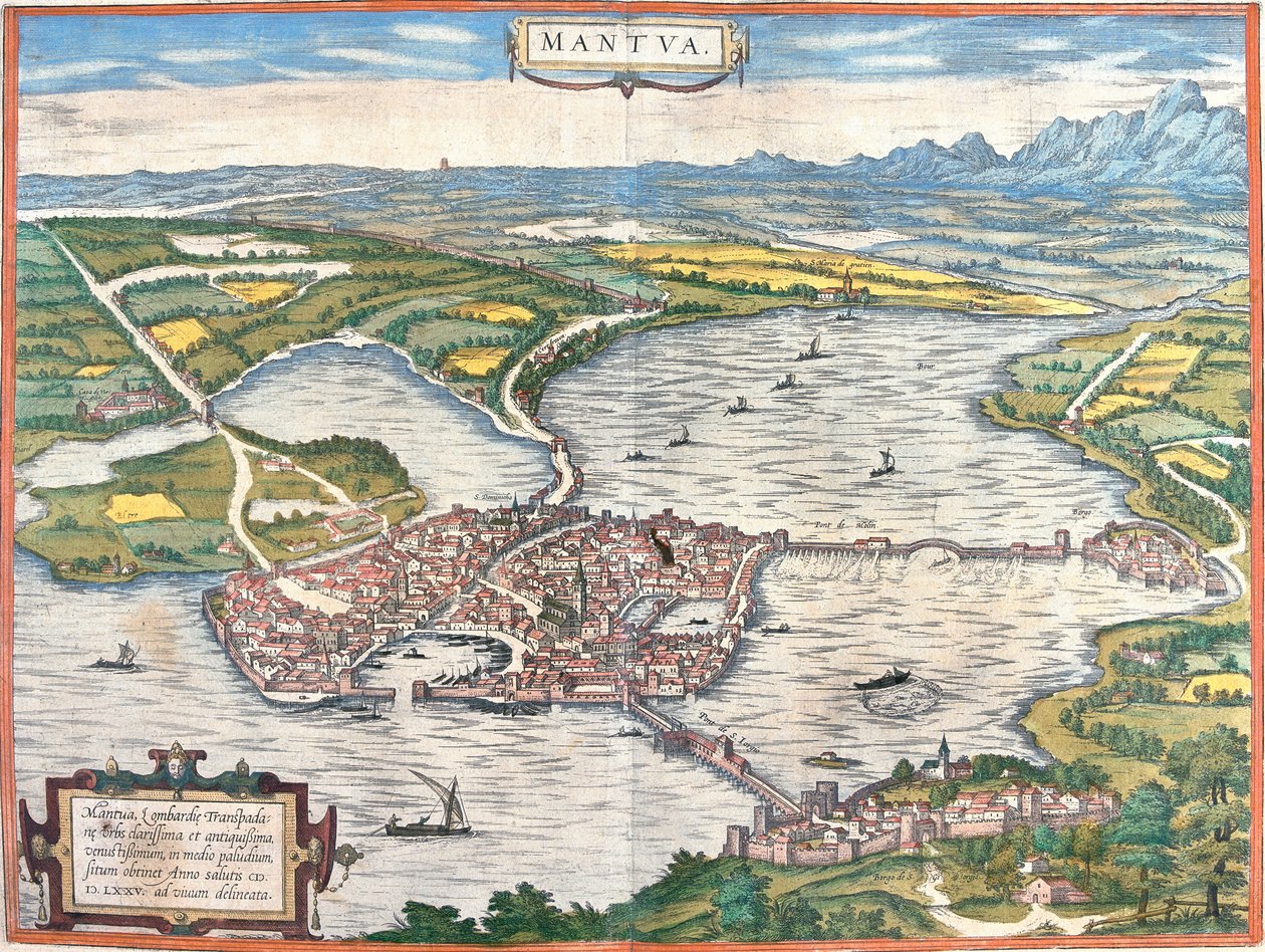 Veduta di Mantova (Mantua), Italia da Franz Hogenberg