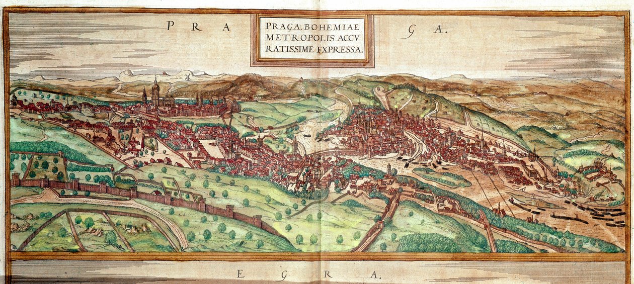 Veduta di Praga (incisione) da Franz Hogenberg