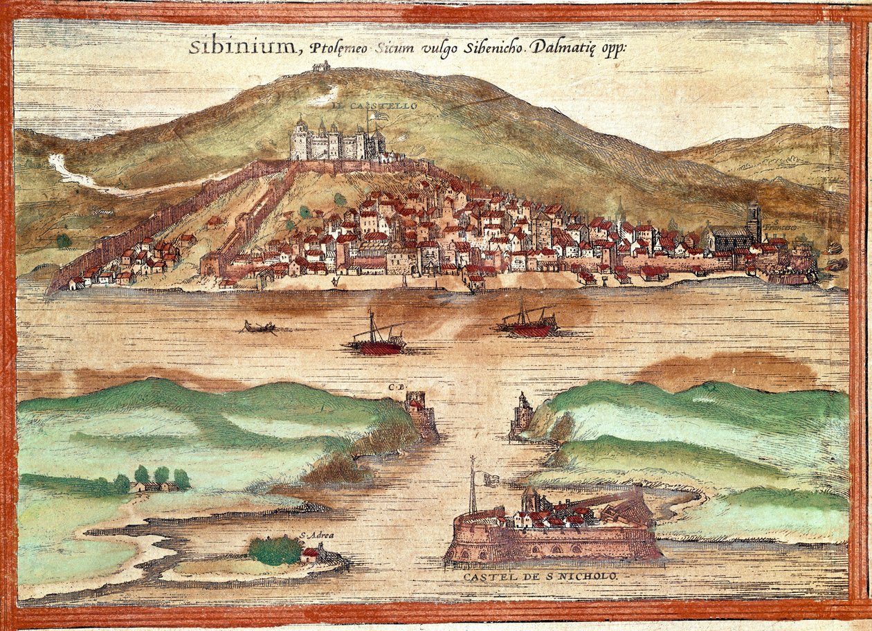 Veduta di Sebenico da Franz Hogenberg