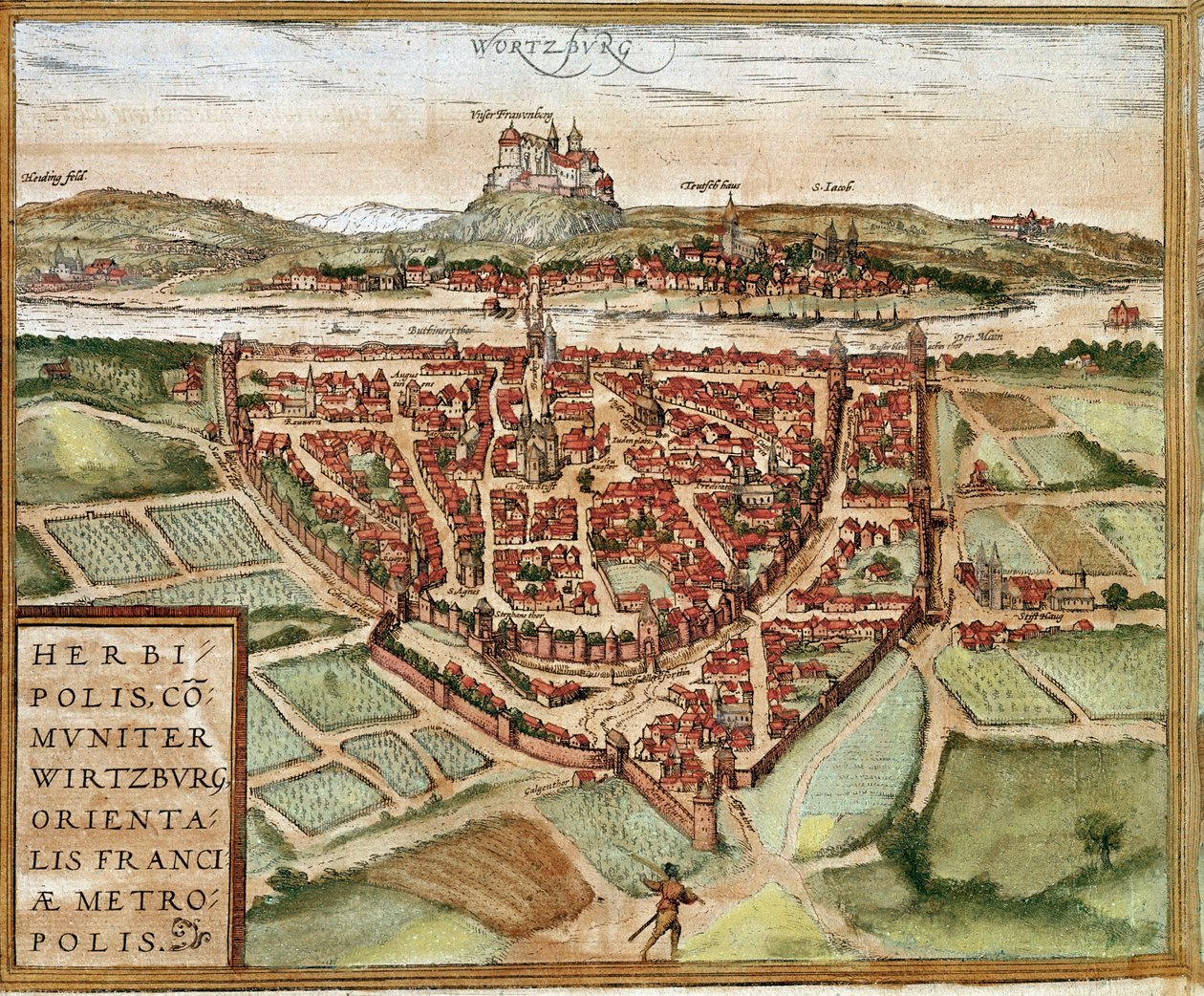 Würzburg - Germania (incisione) da Franz Hogenberg