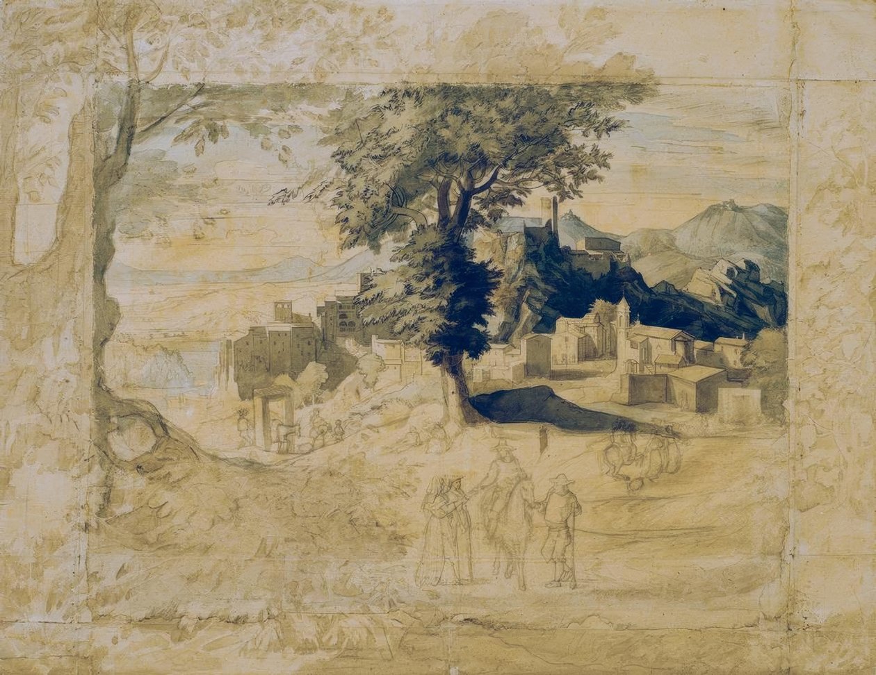 Paesaggio italiano con figure di staffage da Franz Horny