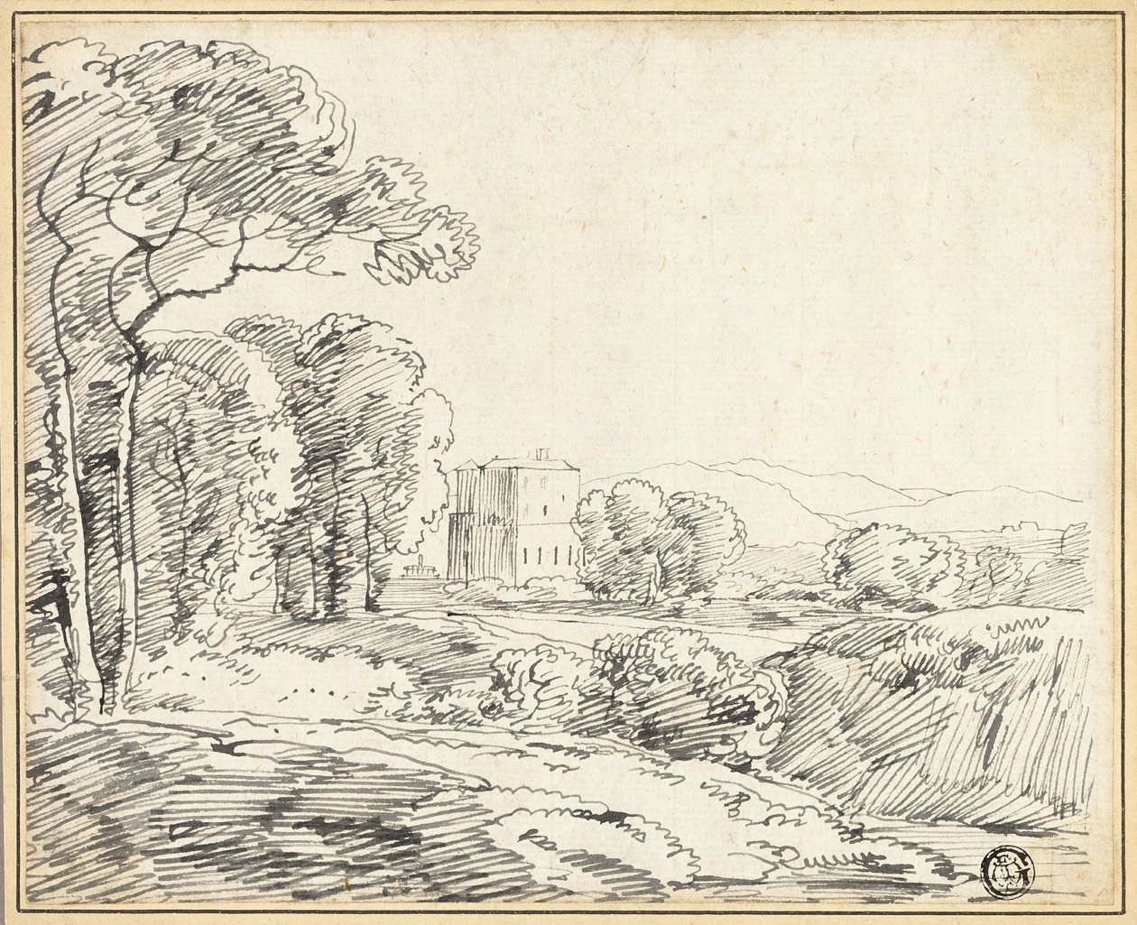 Paesaggio, casa nel parco da Franz Kobell